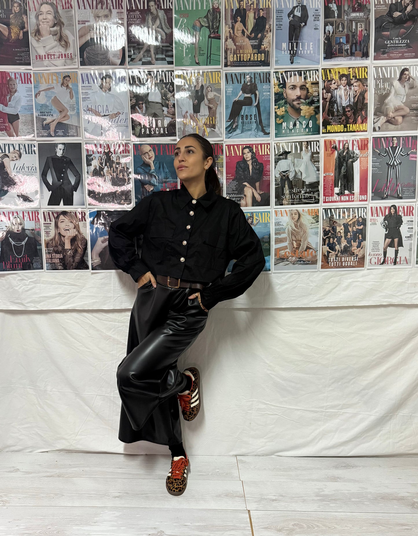 Pantaloni similpelle larghi