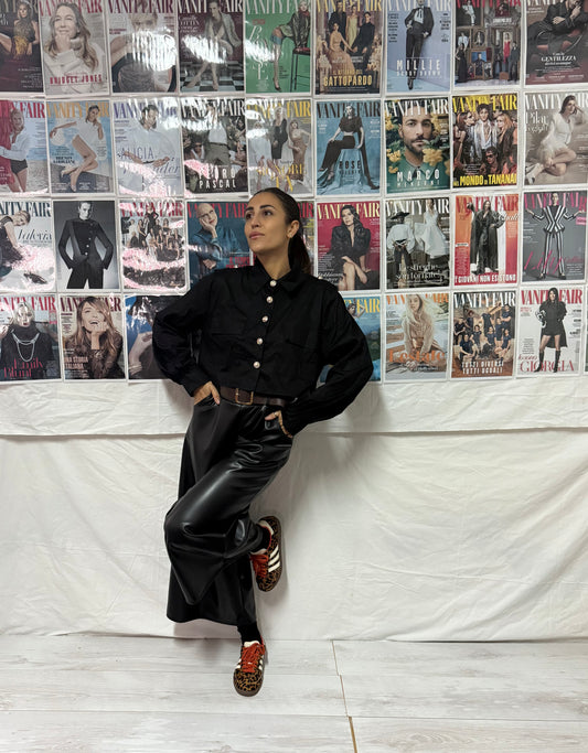 Pantaloni similpelle larghi