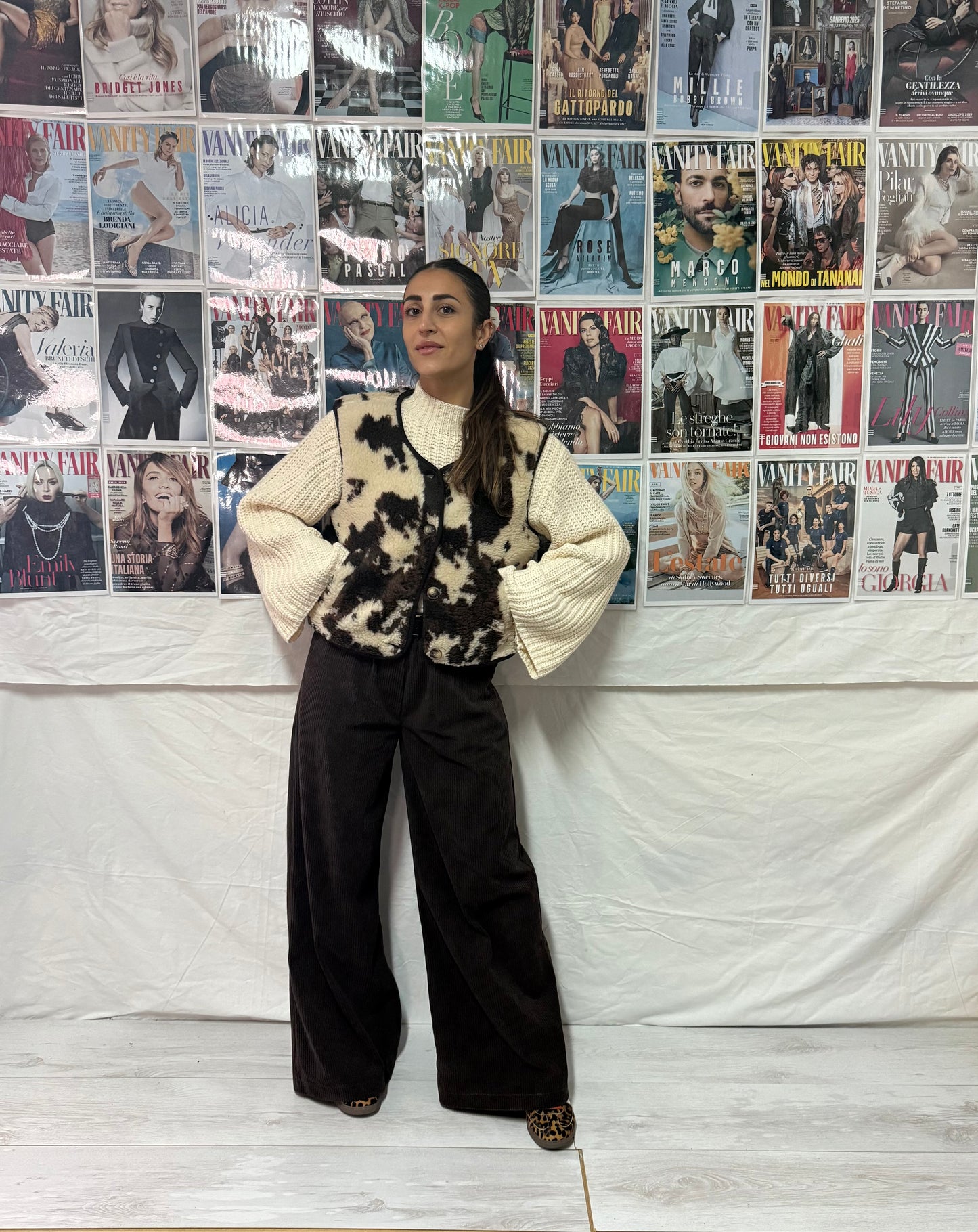 Pantaloni in velluto larghi