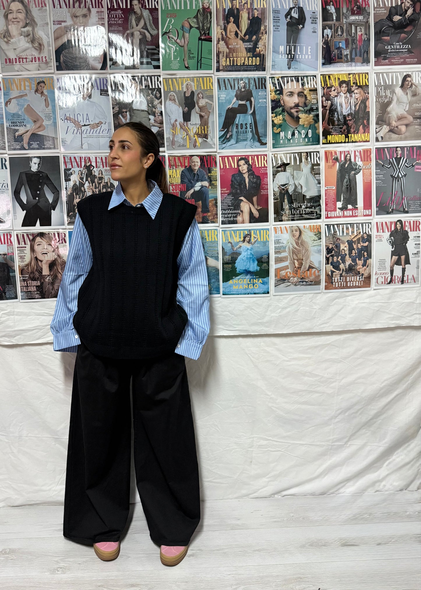 Pantaloni ampi in tessuto