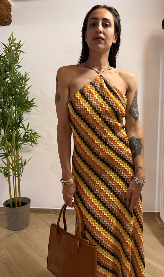 Abito lungo multicolore