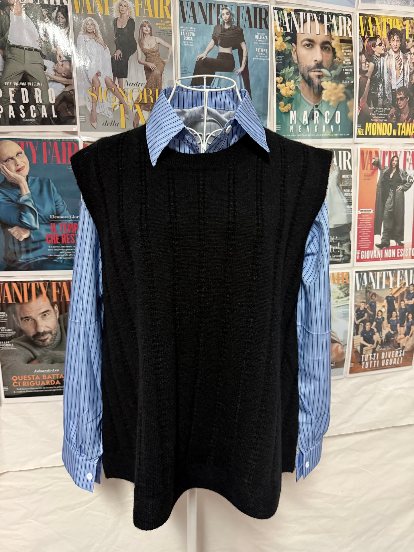 Gilet con camicia e cintura