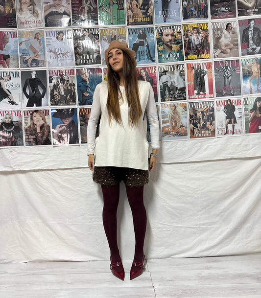 Gilet lungo con fiocchi