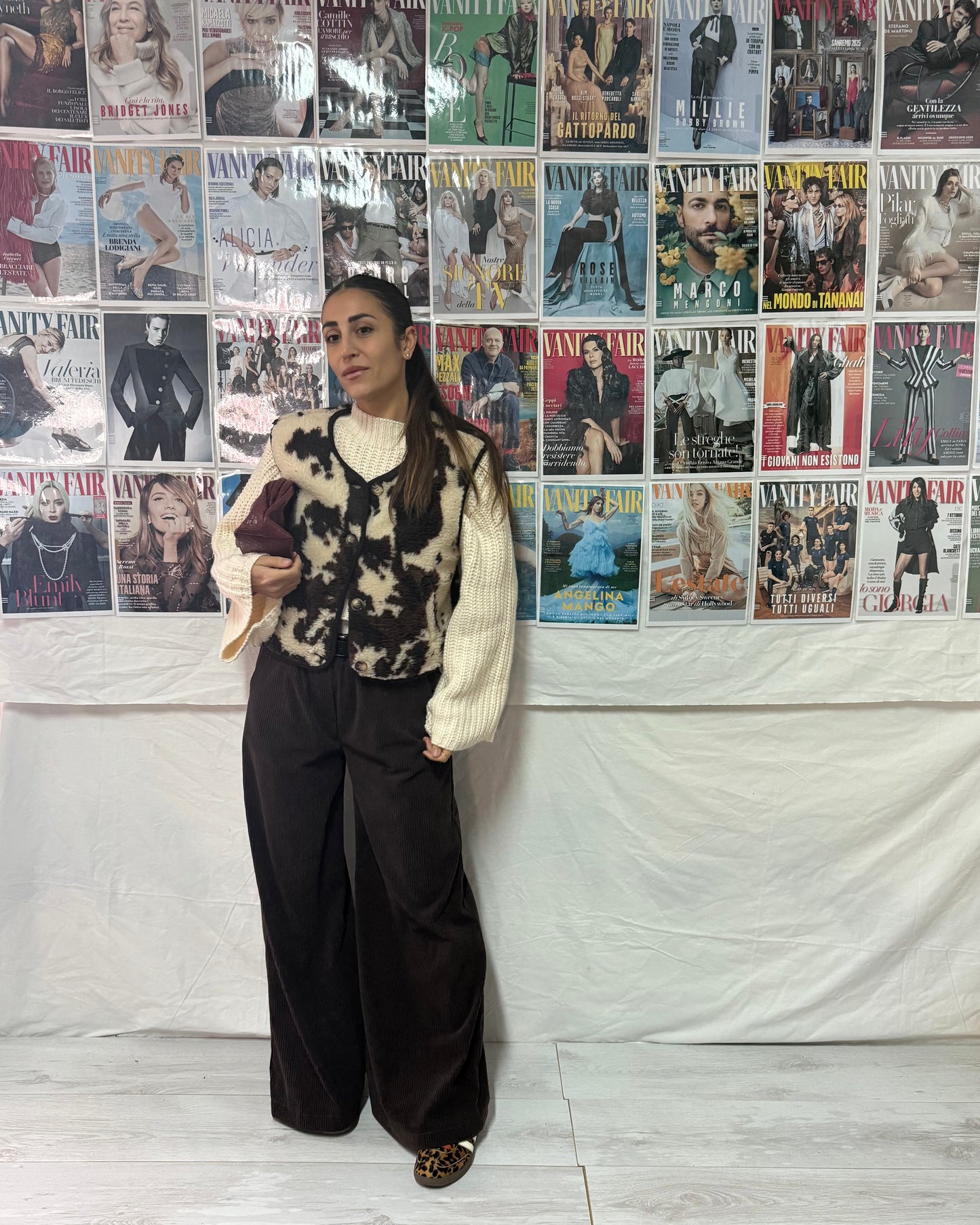 Pantaloni in velluto larghi