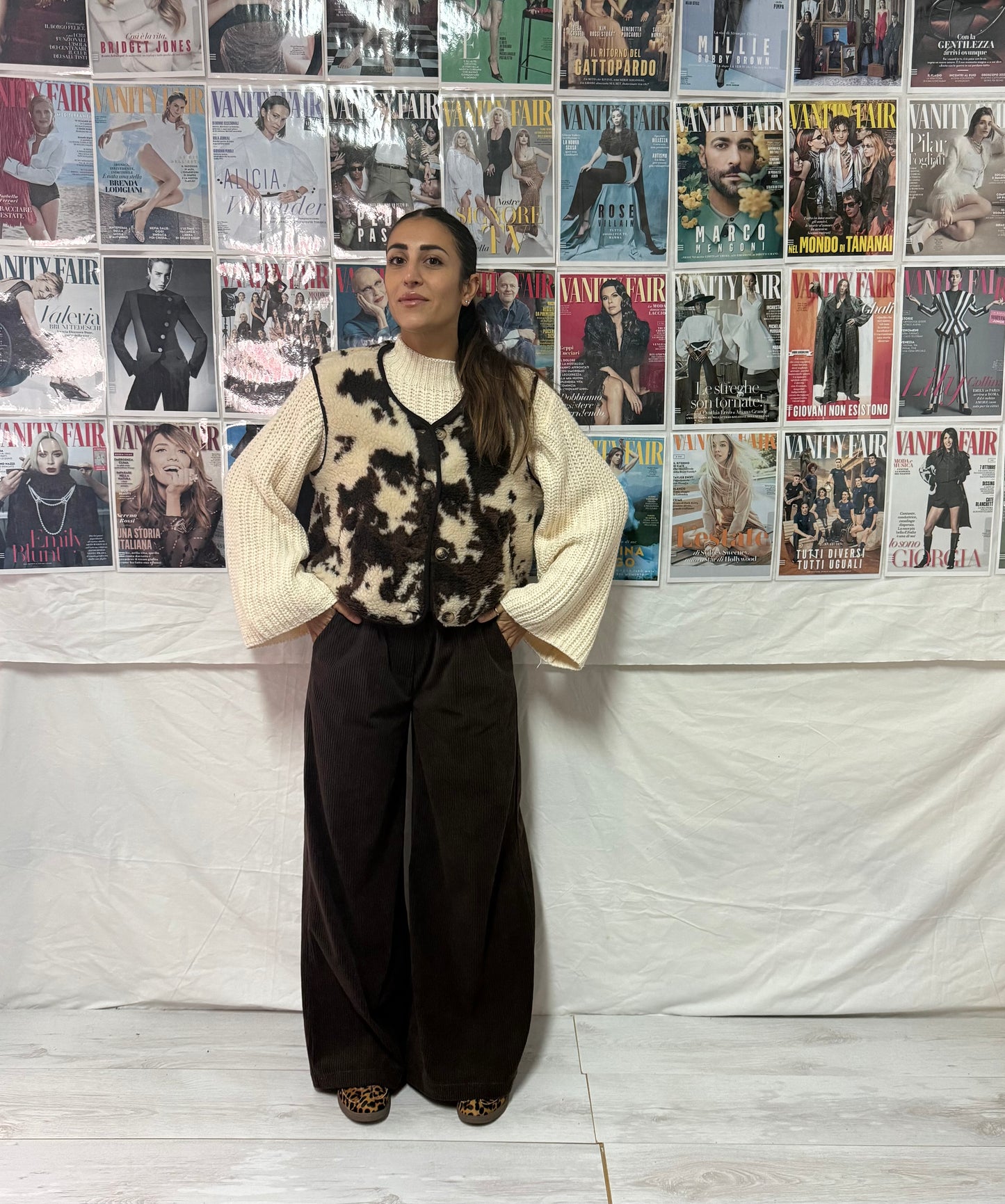 Pantaloni in velluto larghi