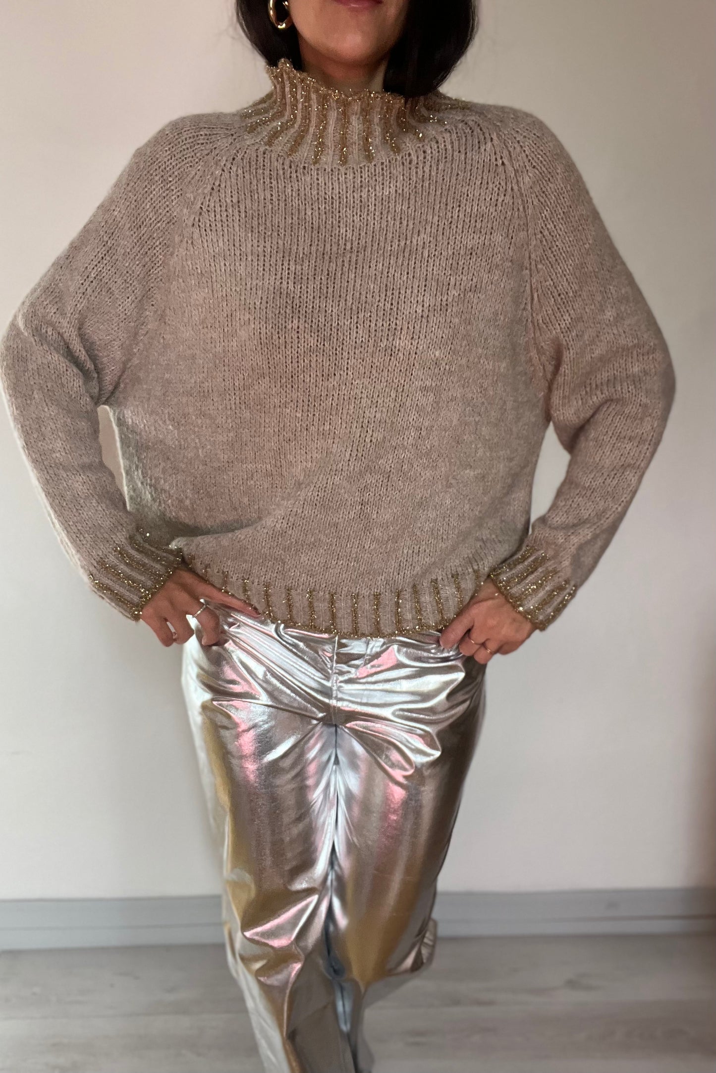 Maglione misto lana tinta unita