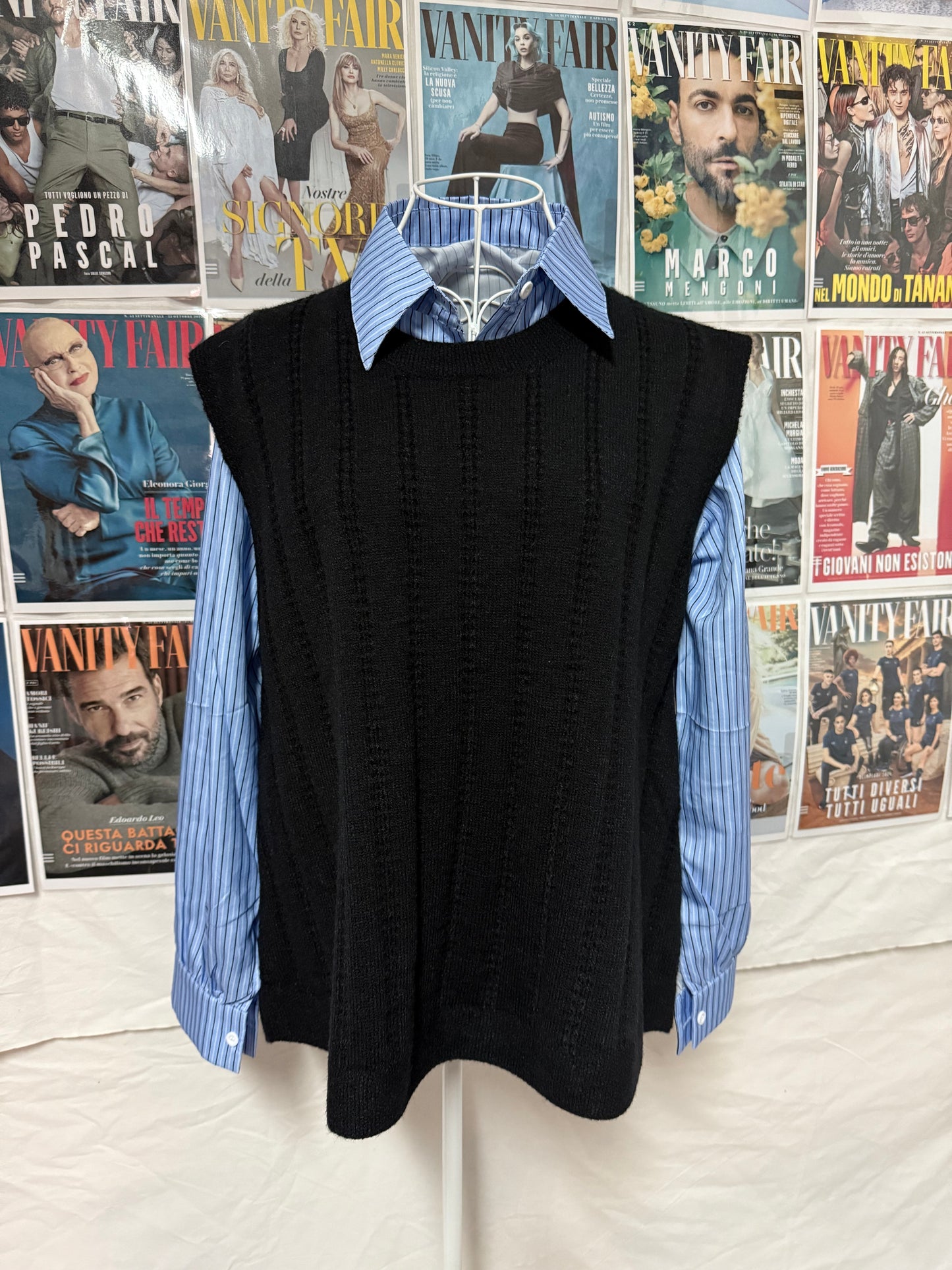 Gilet con camicia e cintura