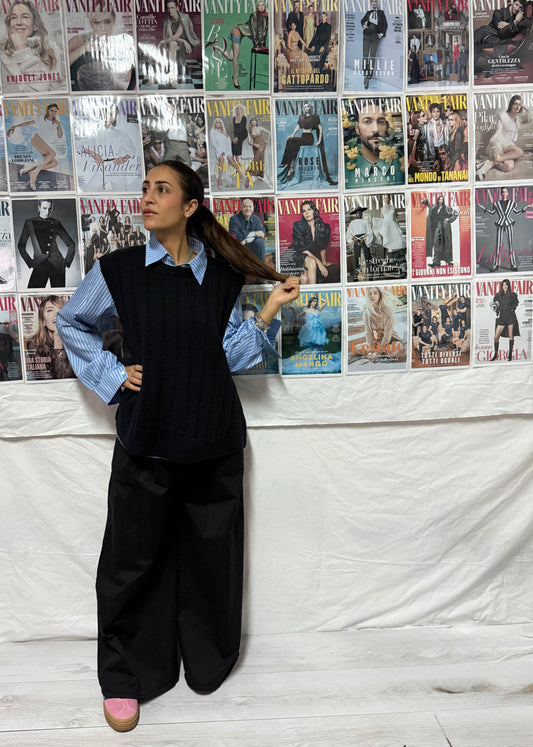 Pantaloni ampi in tessuto