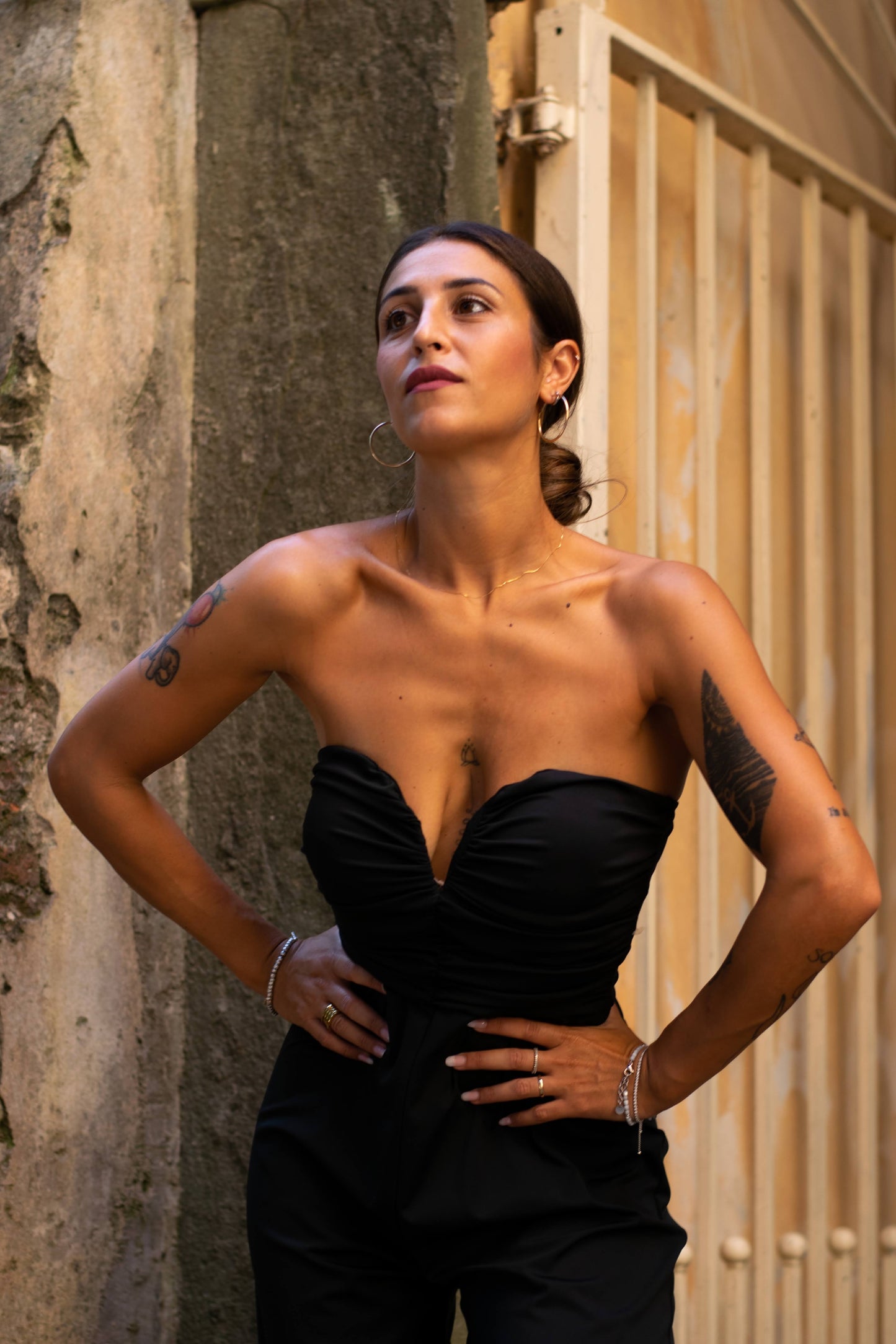 Tuta intera con top a bustier